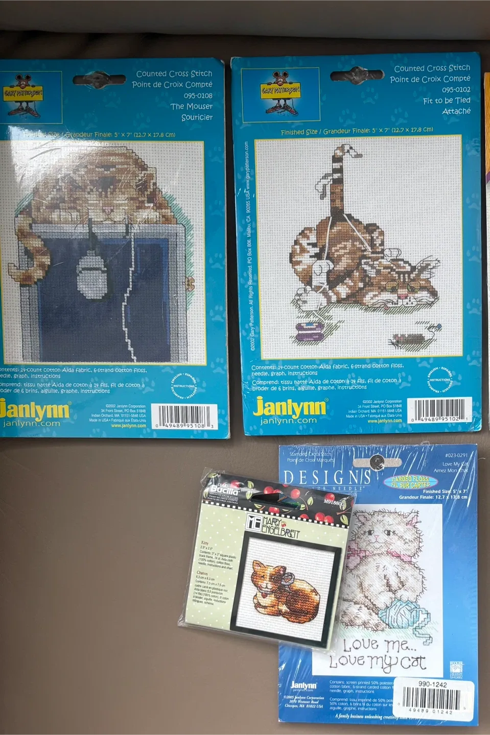 4 Cat Cross Stitch Kits thumbnail