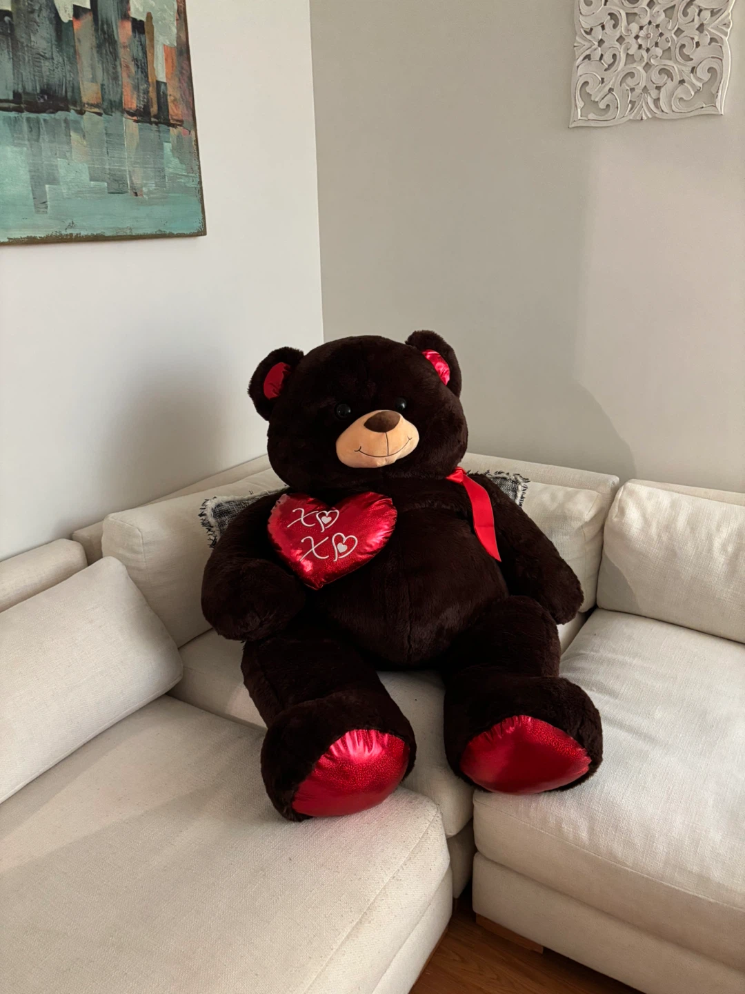 Giant Chocolate Brown Valentine's Day Teddy Bear