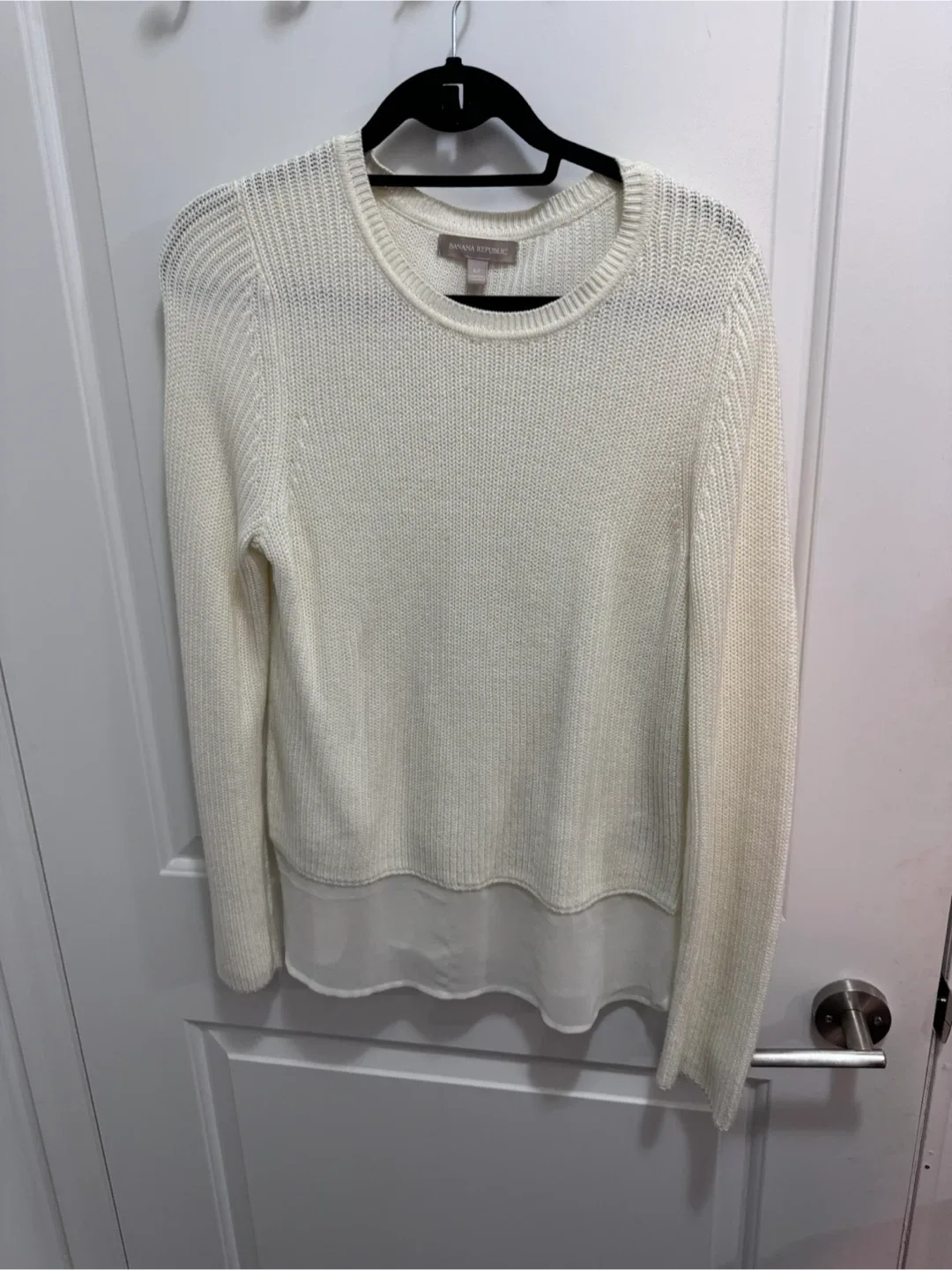 Banana Republic Cream Knit Sweater - Size S thumbnail