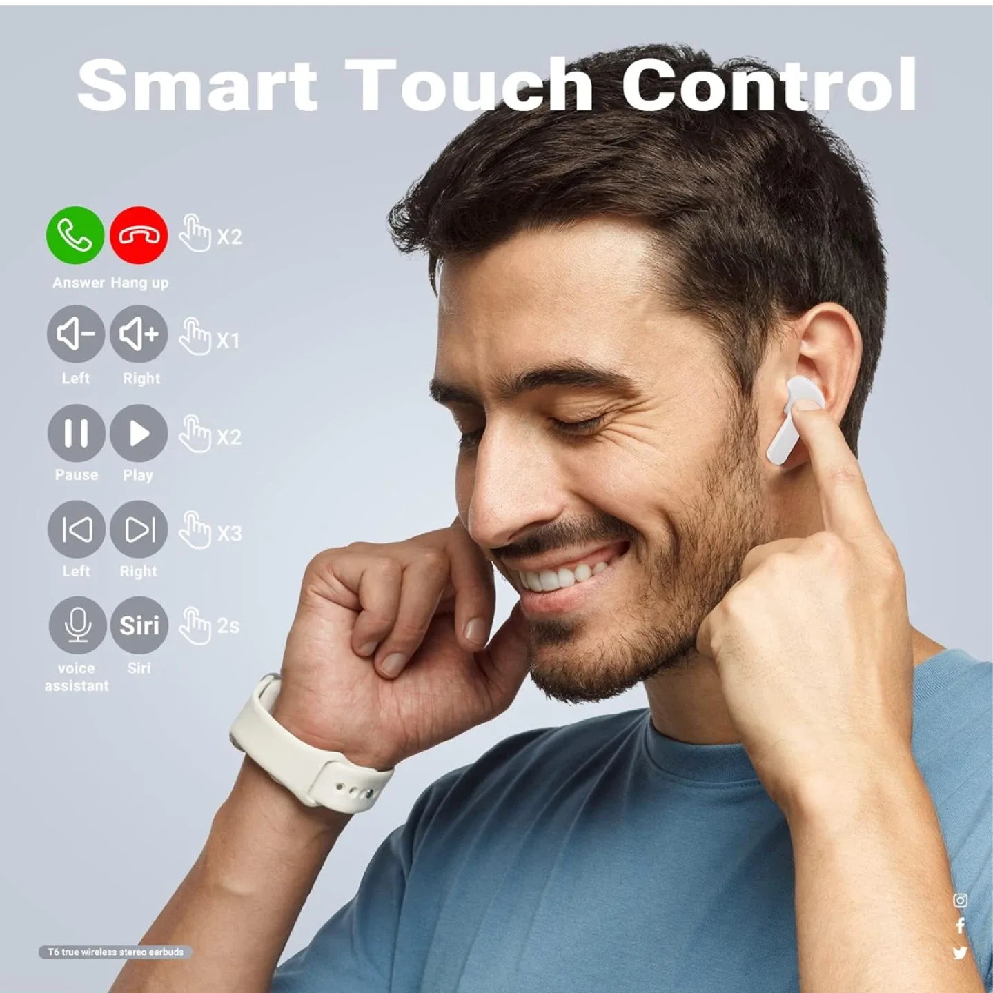 Wireless Stereo Earbuds - White image indicator(3)