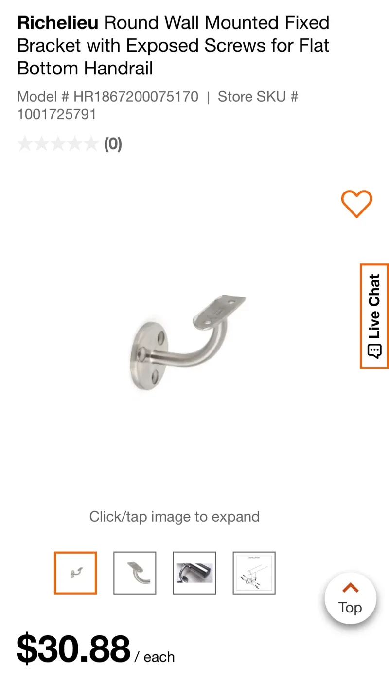 7 NEW Richelieu Round Wall Mounted Bracket thumbnail