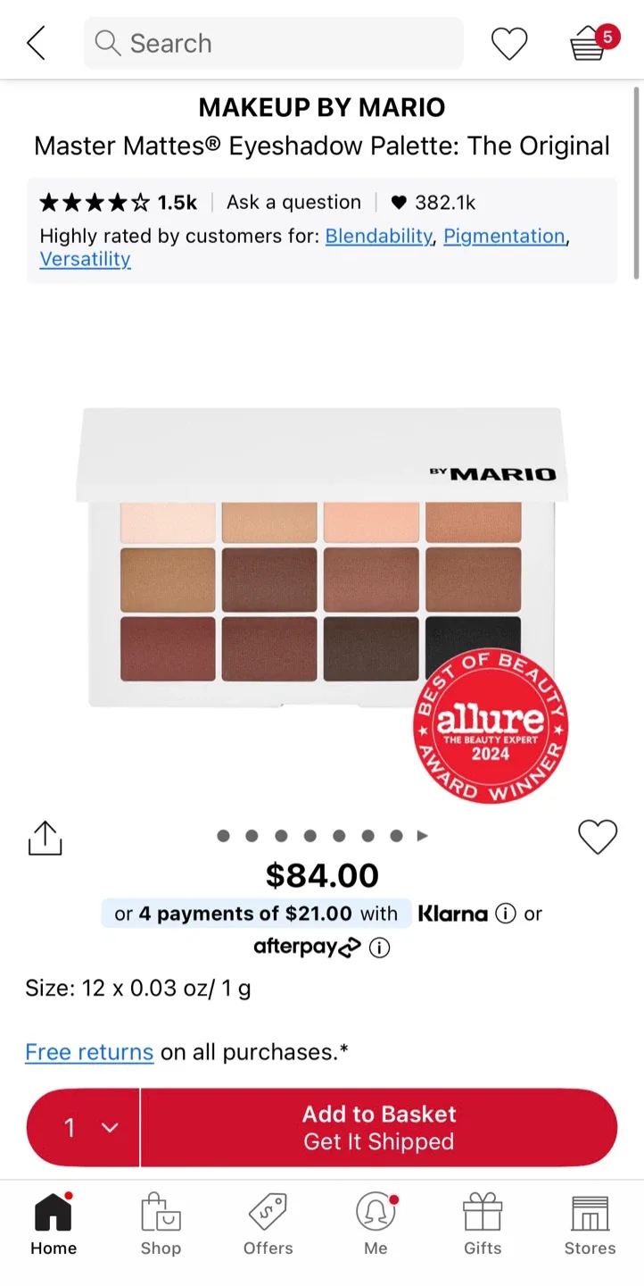 Brand new Makeup By Mario Master Mattes Eyeshadow Palette image indicator(5)