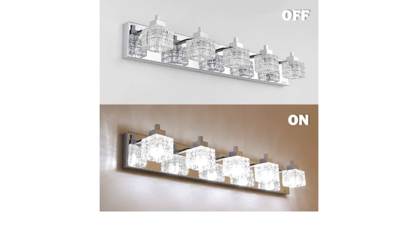 Bathroom Vanity Light Fixture - 6 Lights, Chrome Finish image indicator(4)
