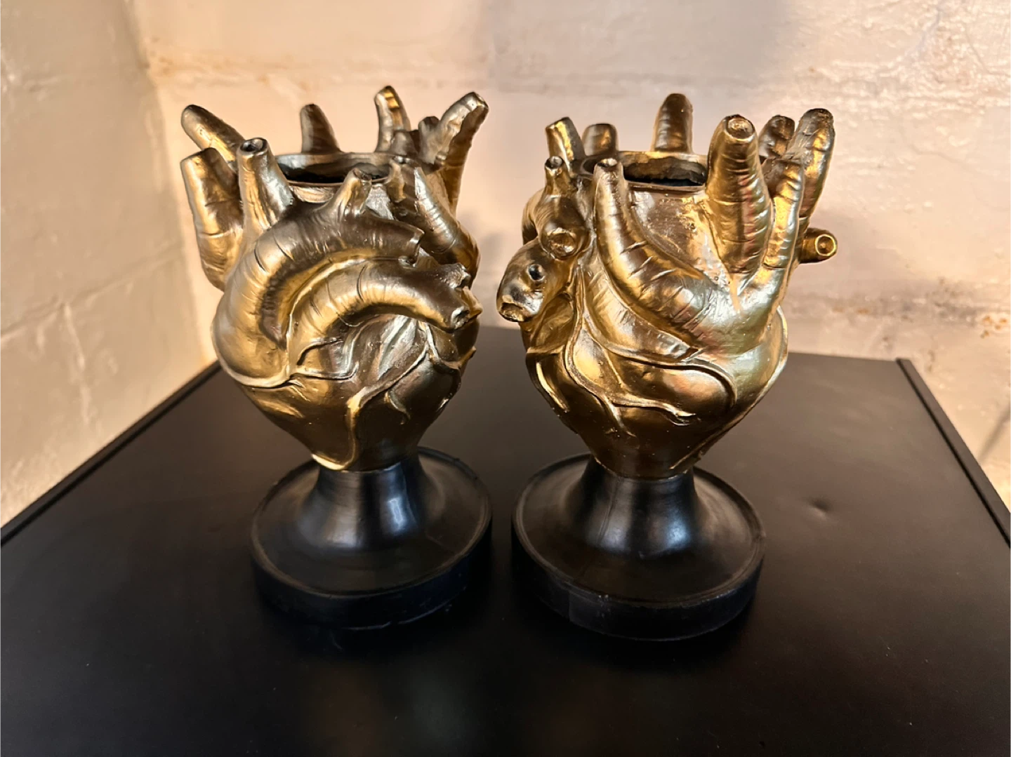 Anatomical Heart Vases - Gold