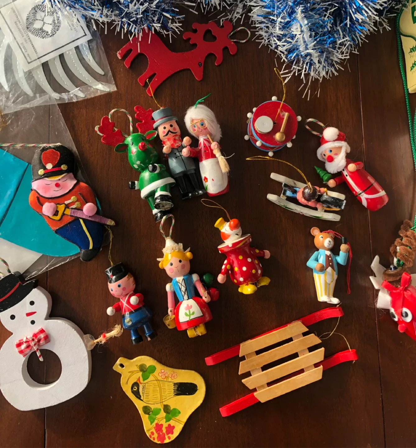 Vintage Taiwan Wooden Christmas Ornaments thumbnail