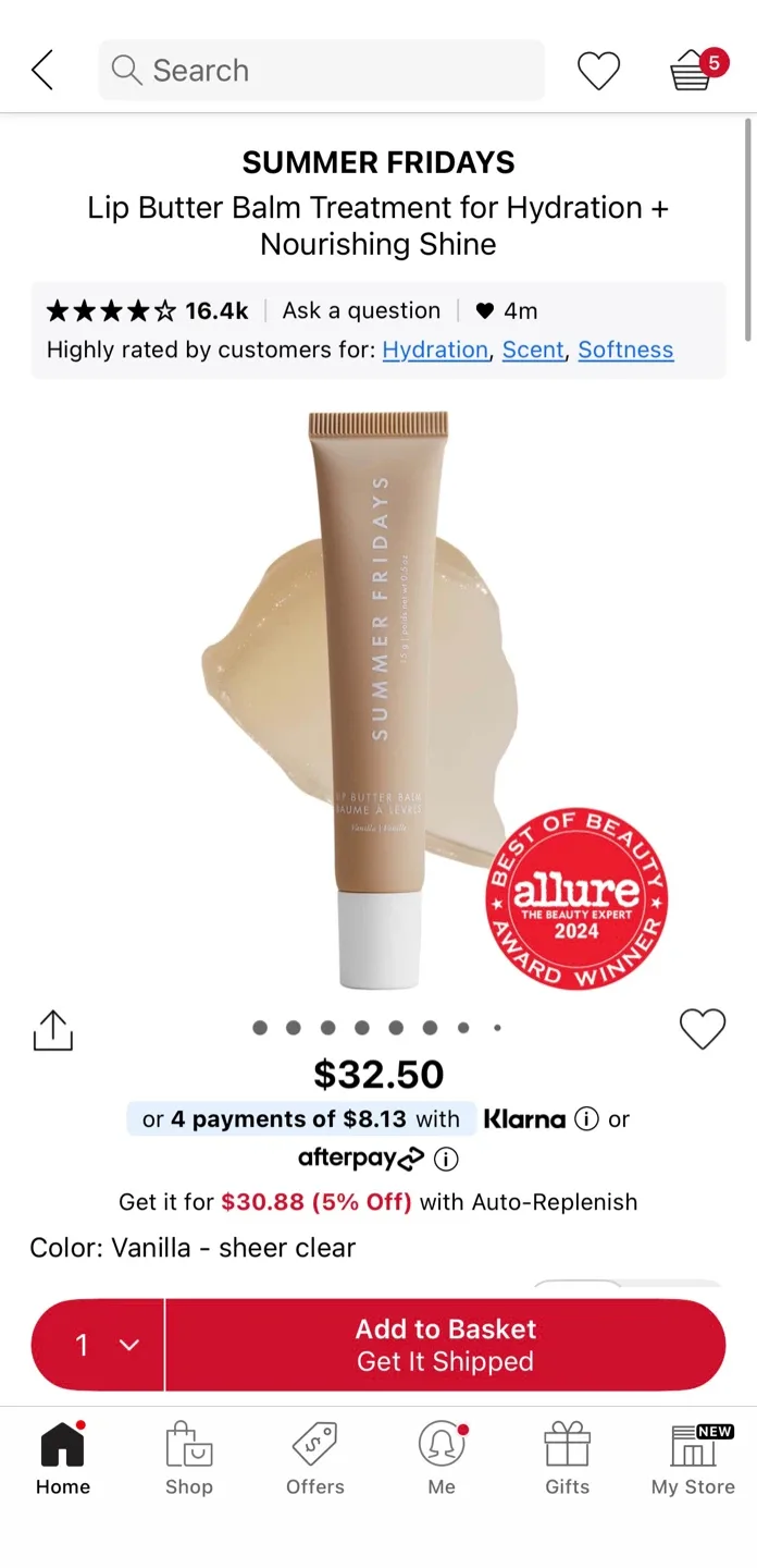 New Summer Fridays Vanilla Lip Butter Balm image indicator(6)