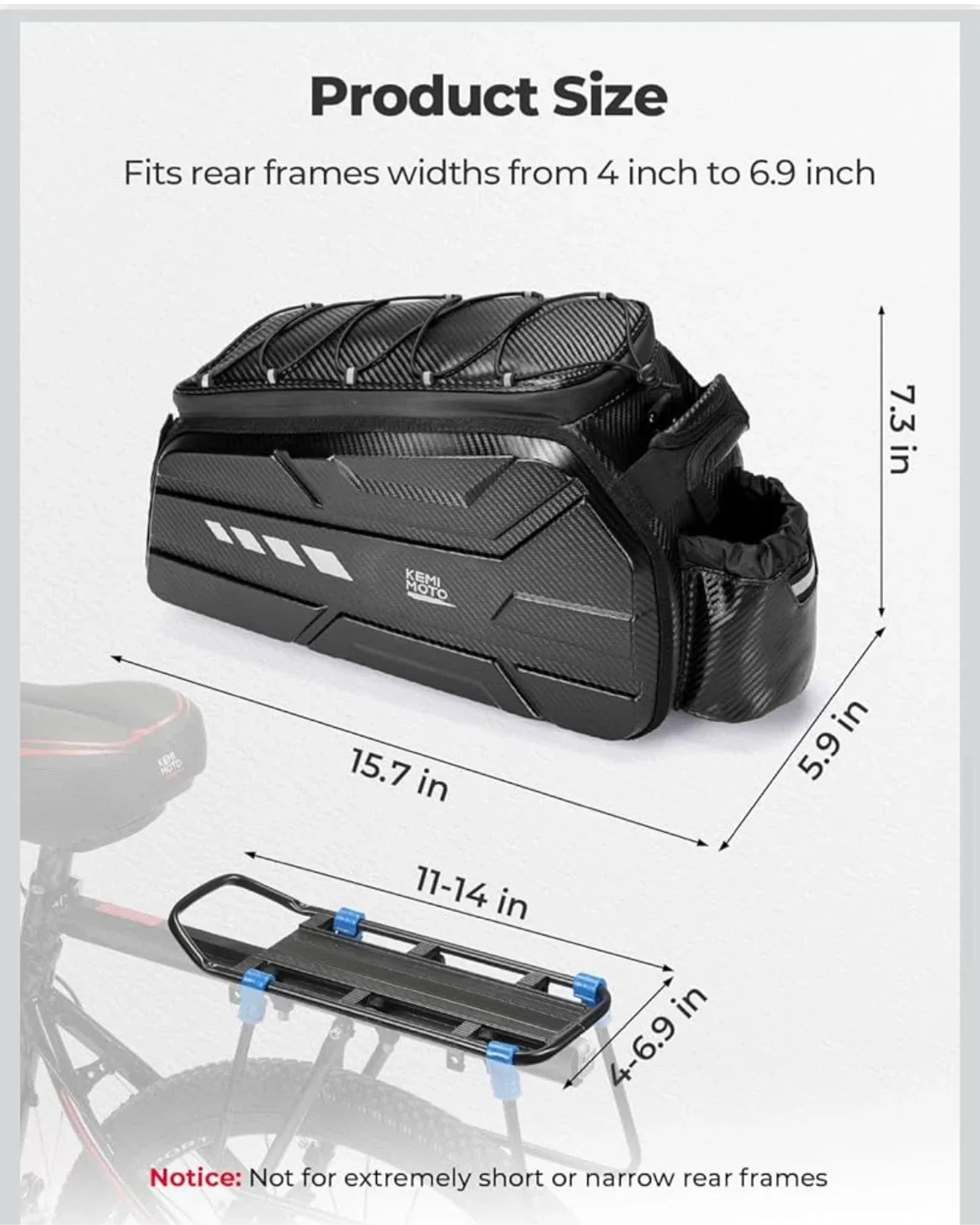 Kemi Moto Bike Rack Bag - Waterproof Cover image indicator(2)