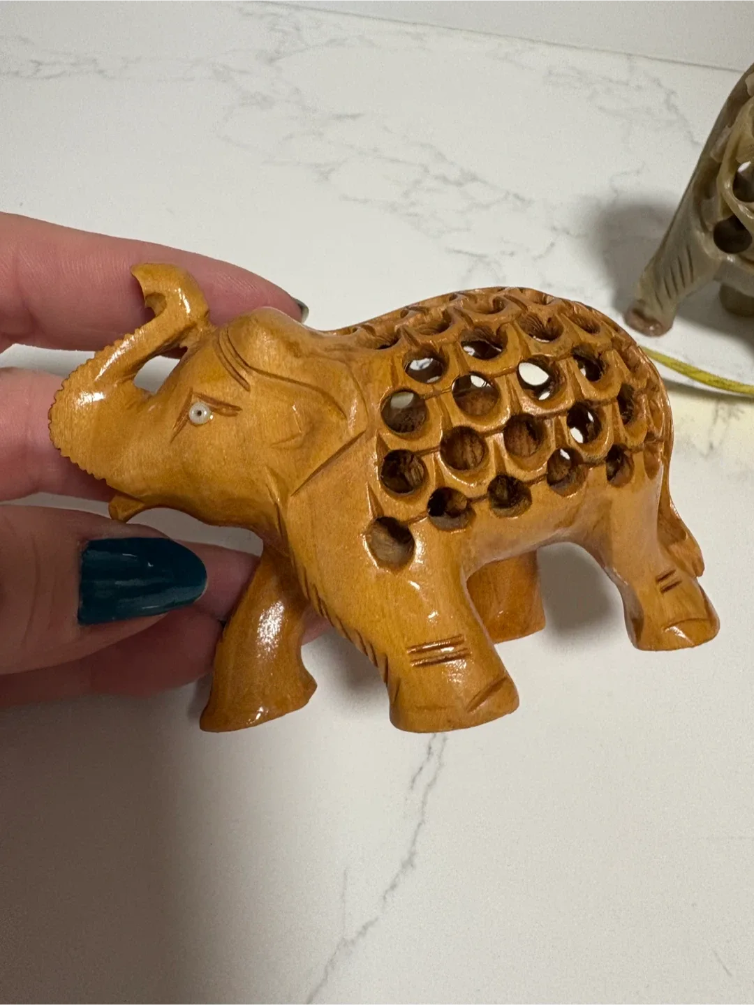 Carved Elephant Figurines (Set of 2) image indicator(2)