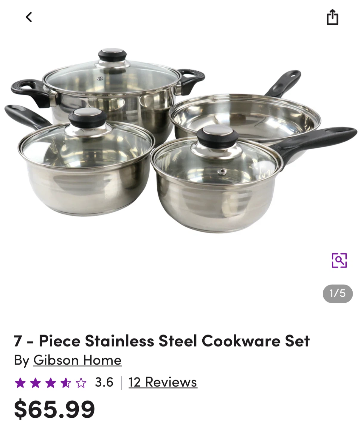 Gibson Home 7-Piece Stainless Steel Cookware Set - photo 2