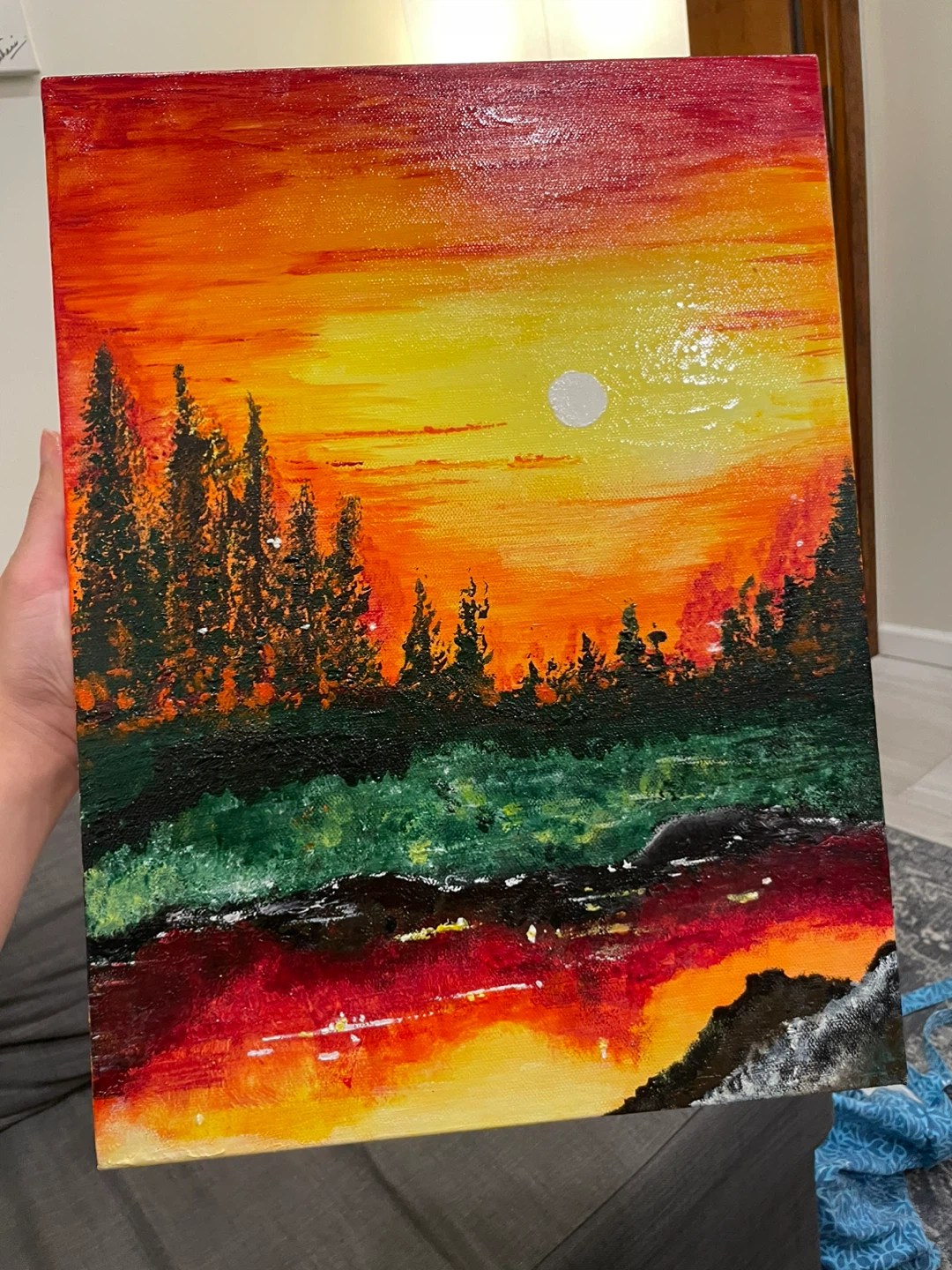 Sunset canvas painting - photo 2