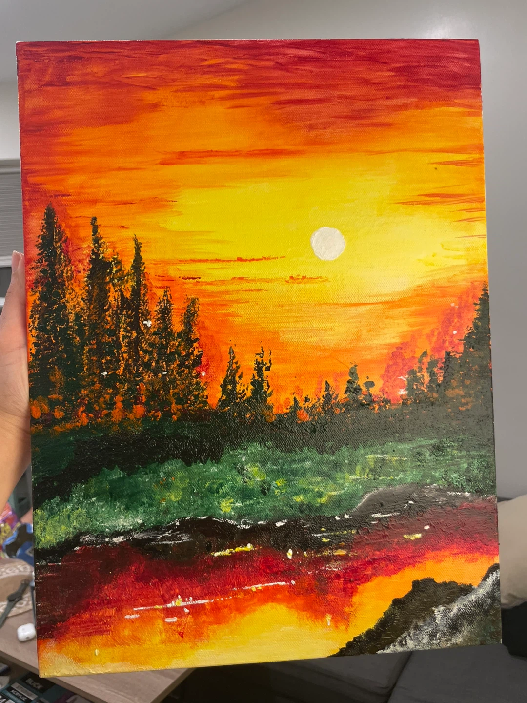 Sunset canvas painting - photo 3