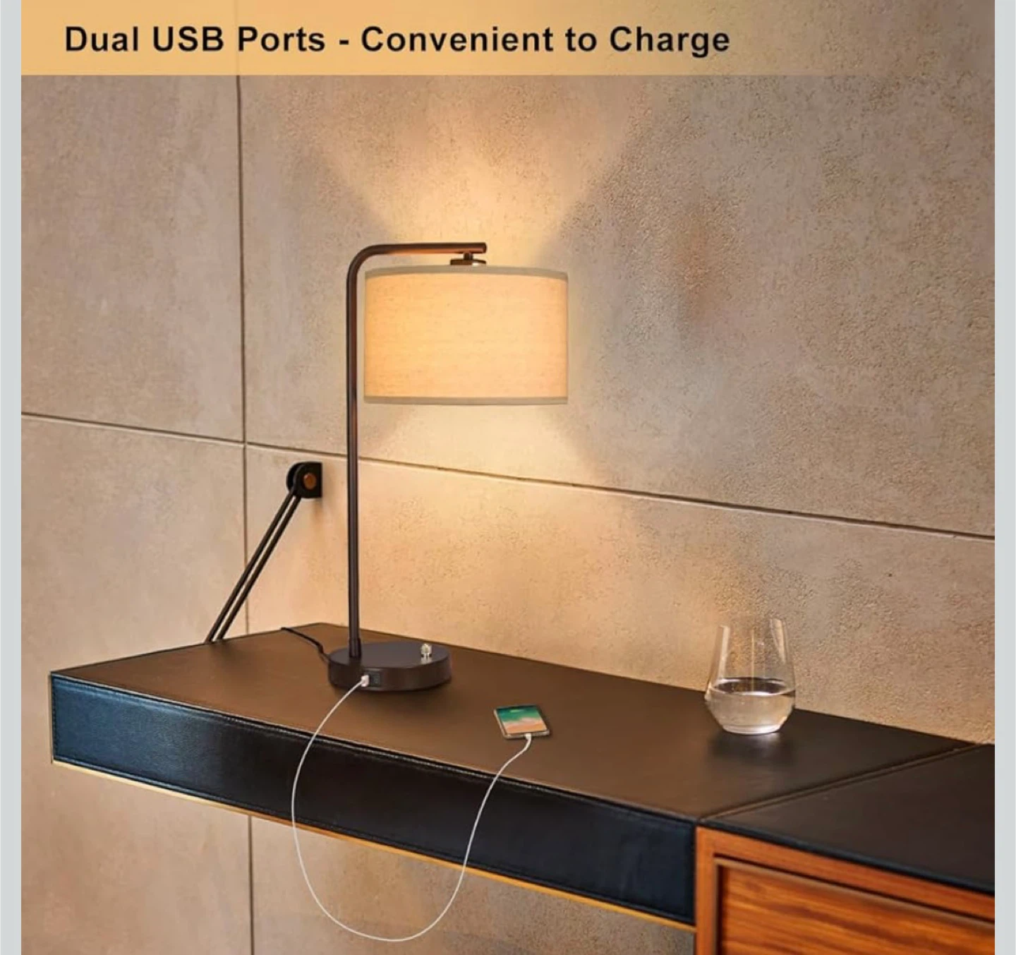 Dimmable Table Lamp with Dual USB Ports 🥕 - photo 4