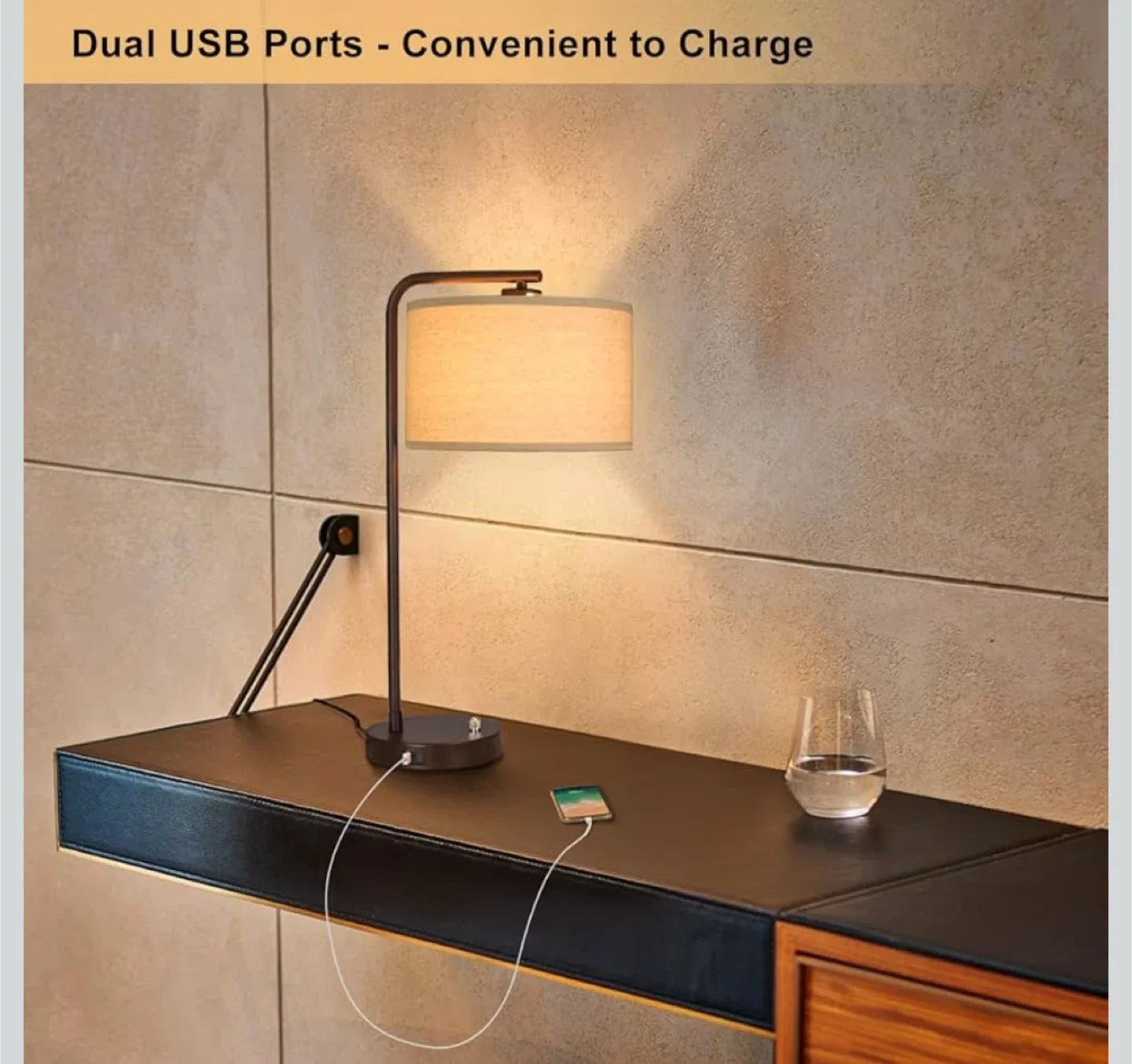 Dimmable Table Lamp with Dual USB Ports 🥕 image indicator(4)
