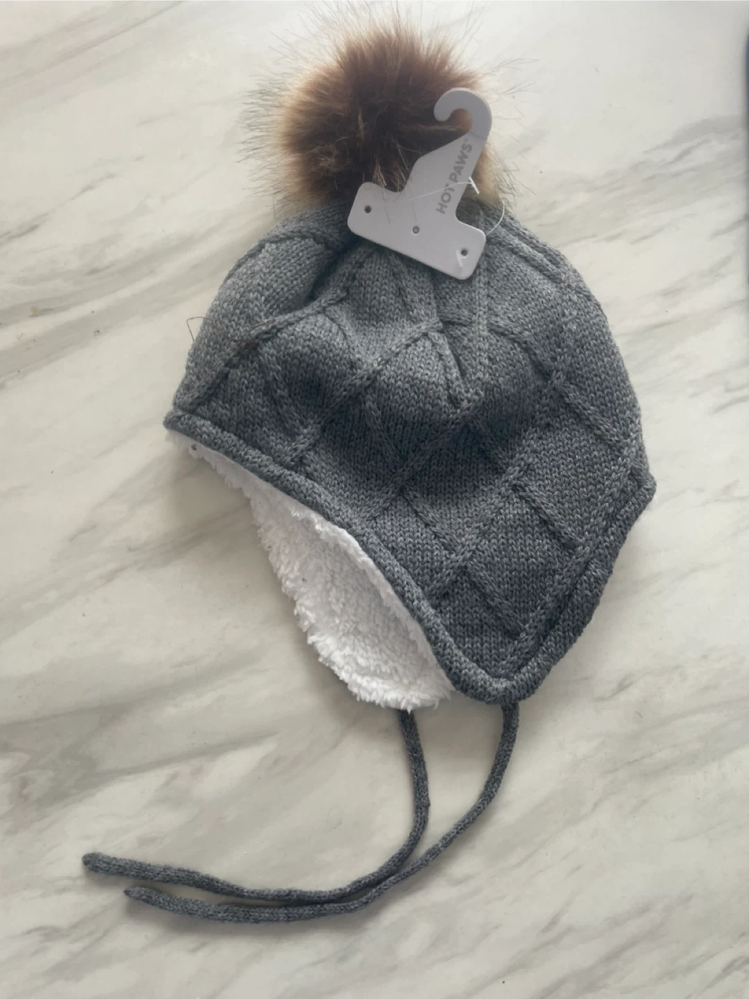 New Hot Paws Kids Grey Winter Hat (6-8 Years)