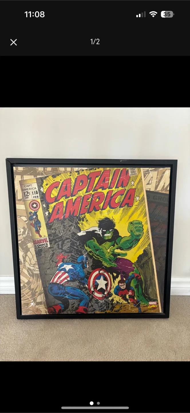 New marvel canvas framed wall art - $40 image indicator(2)