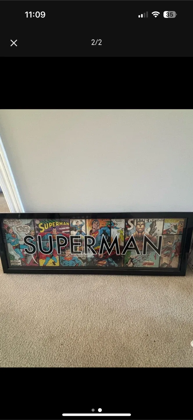 New Superman glass framed wall art -$40 image indicator(2)