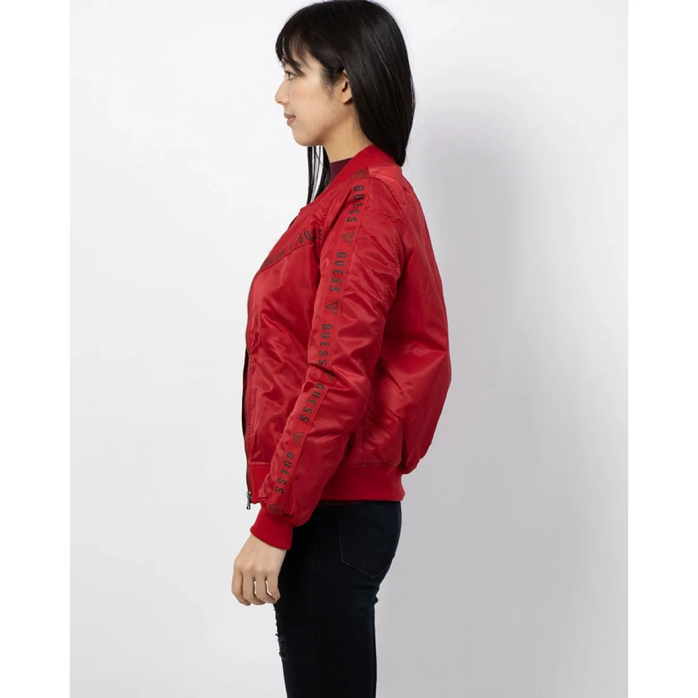 Guess Shae Logo Women's Red Bomber Jacket image indicator(4)