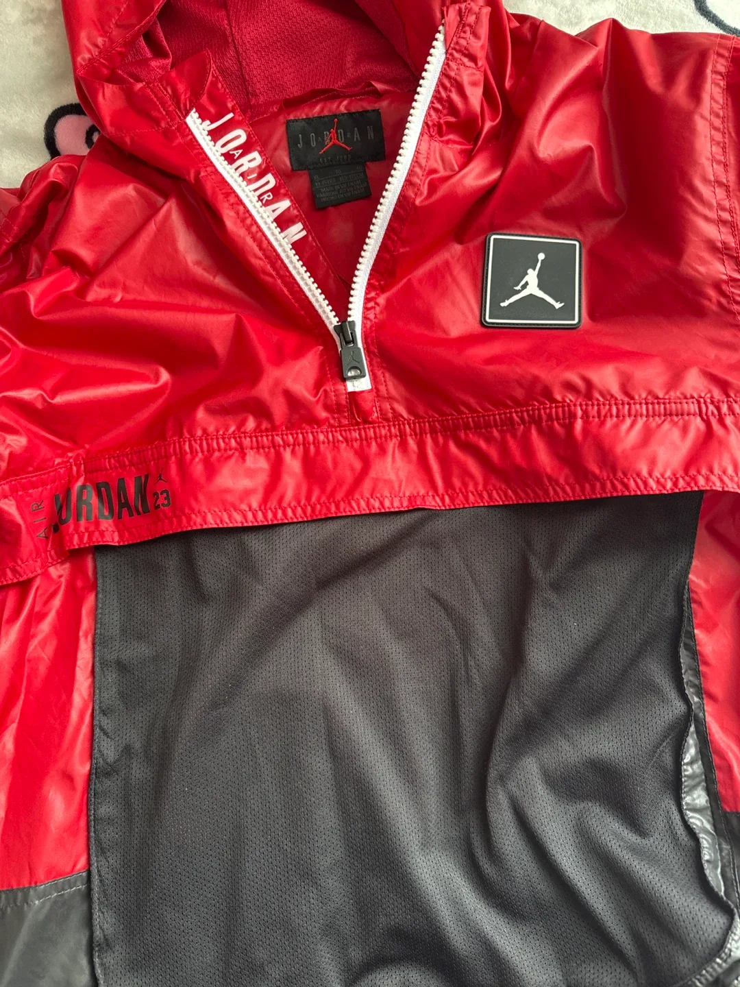 Jordan Red & Black Windbreaker Jacket, Size XL image indicator(3)