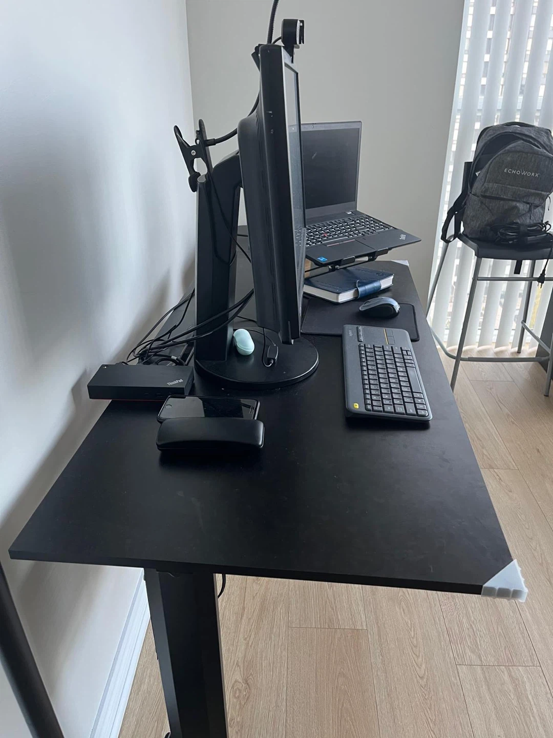 Black Adjustable Height Desk - photo 3