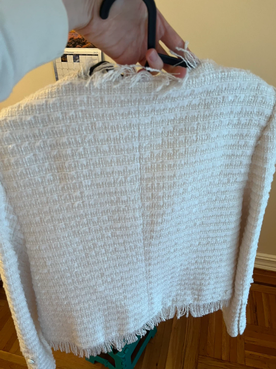 L'AGENCE Ivory Tweed Jacket Size 8 - photo 3