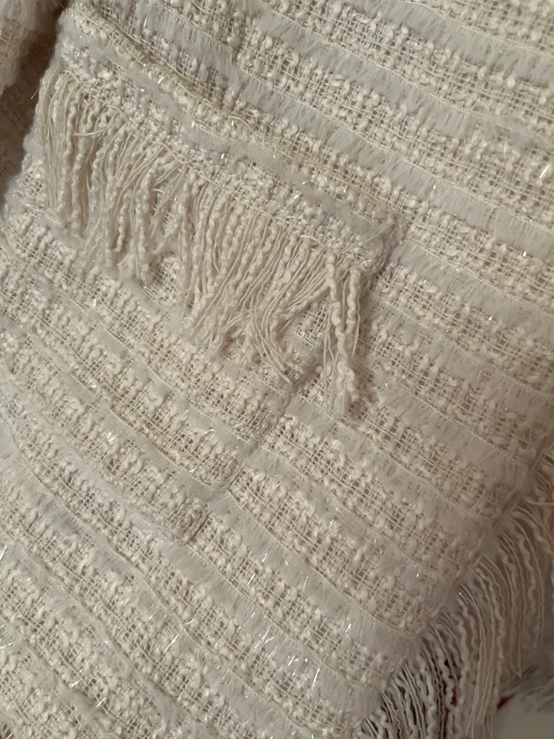 L'AGENCE Ivory Tweed Jacket Size 8 - photo 5