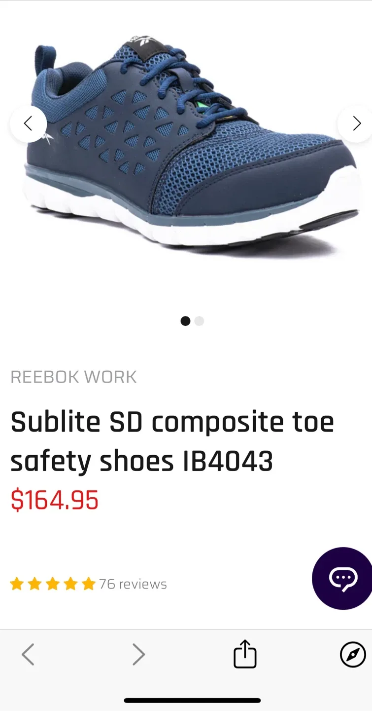 Reebok Sublite SD Composite Toe Safety Shoes - Size 8.5W image indicator(5)