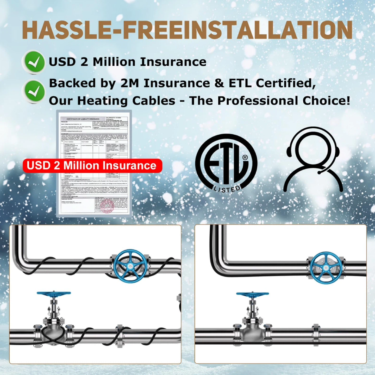 8JHSF Self Regulating Pre-Assembled Heating Cable 50Ft 120V - photo 4