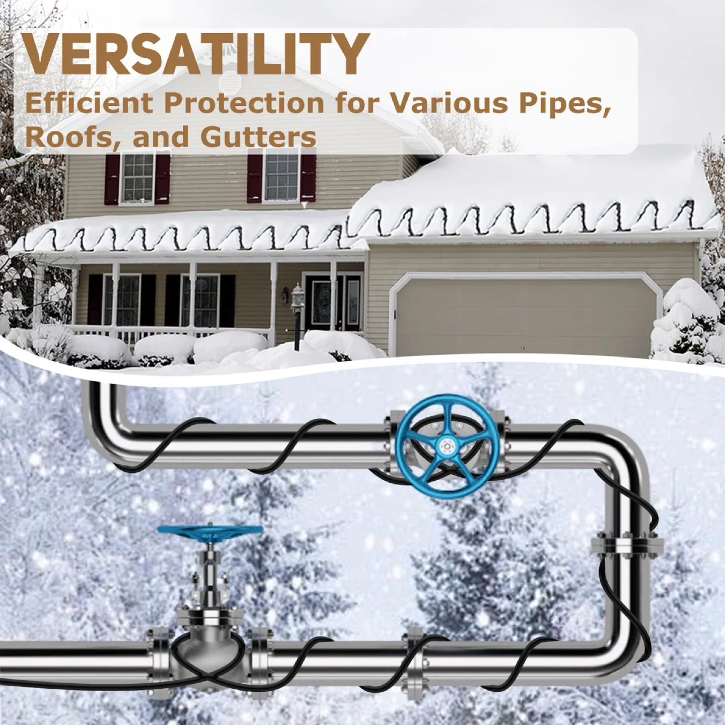 8JHSF Self Regulating Pre-Assembled Heating Cable 50Ft 120V image indicator(3)