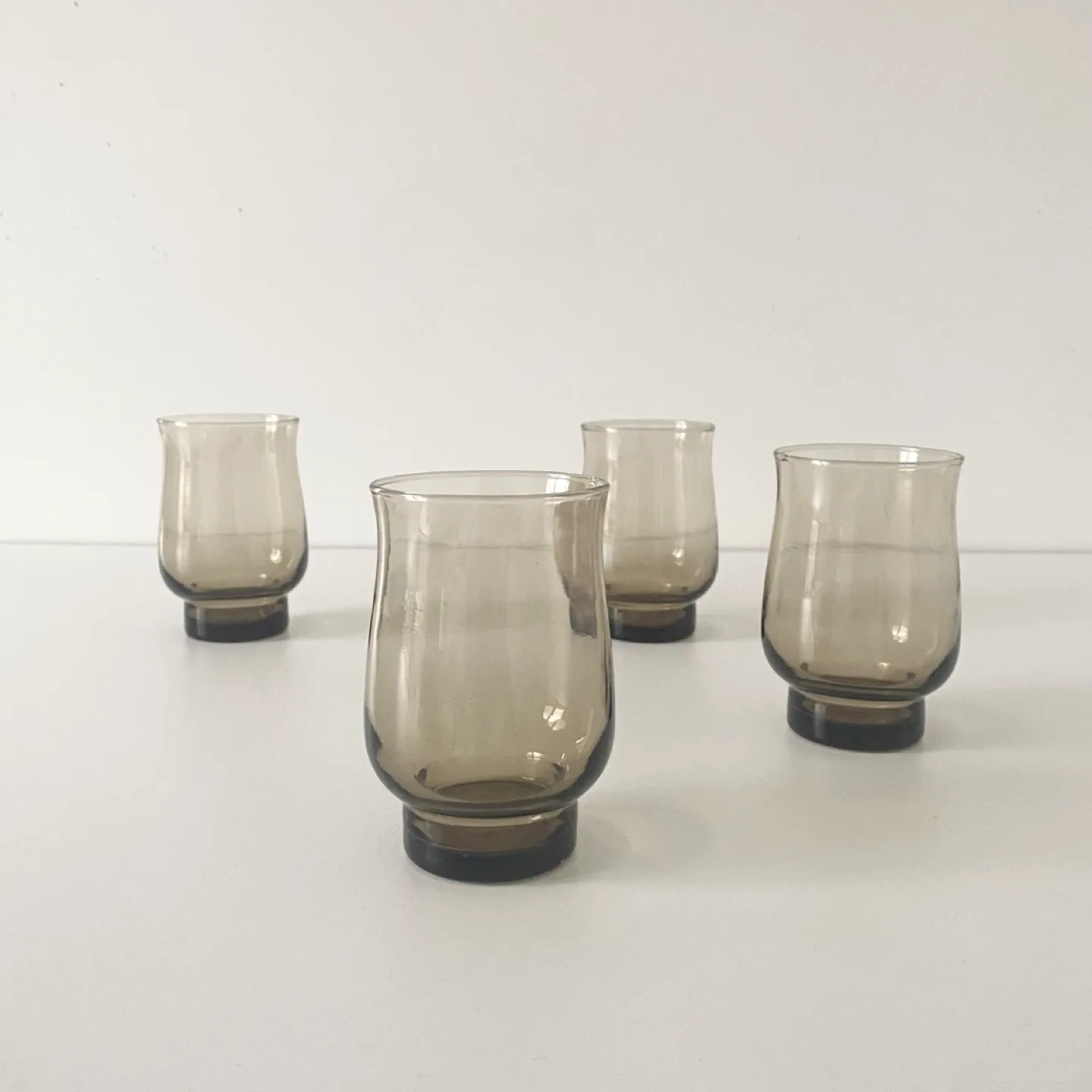 MCM Vintage Dominion Glass Tulip Shaped Smokey Glasses thumbnail