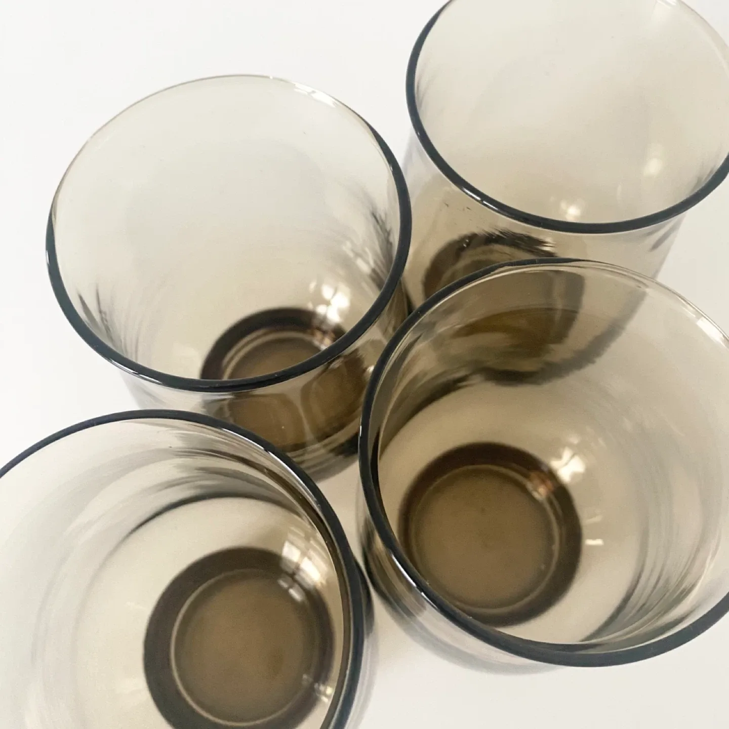 MCM Vintage Dominion Glass Tulip Shaped Smokey Glasses image indicator(3)