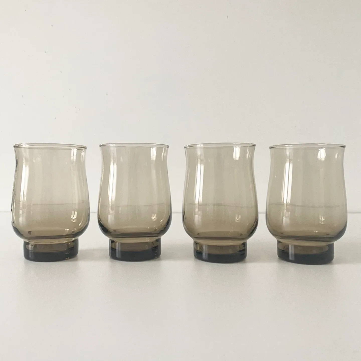 MCM Vintage Dominion Glass Tulip Shaped Smokey Glasses image indicator(2)