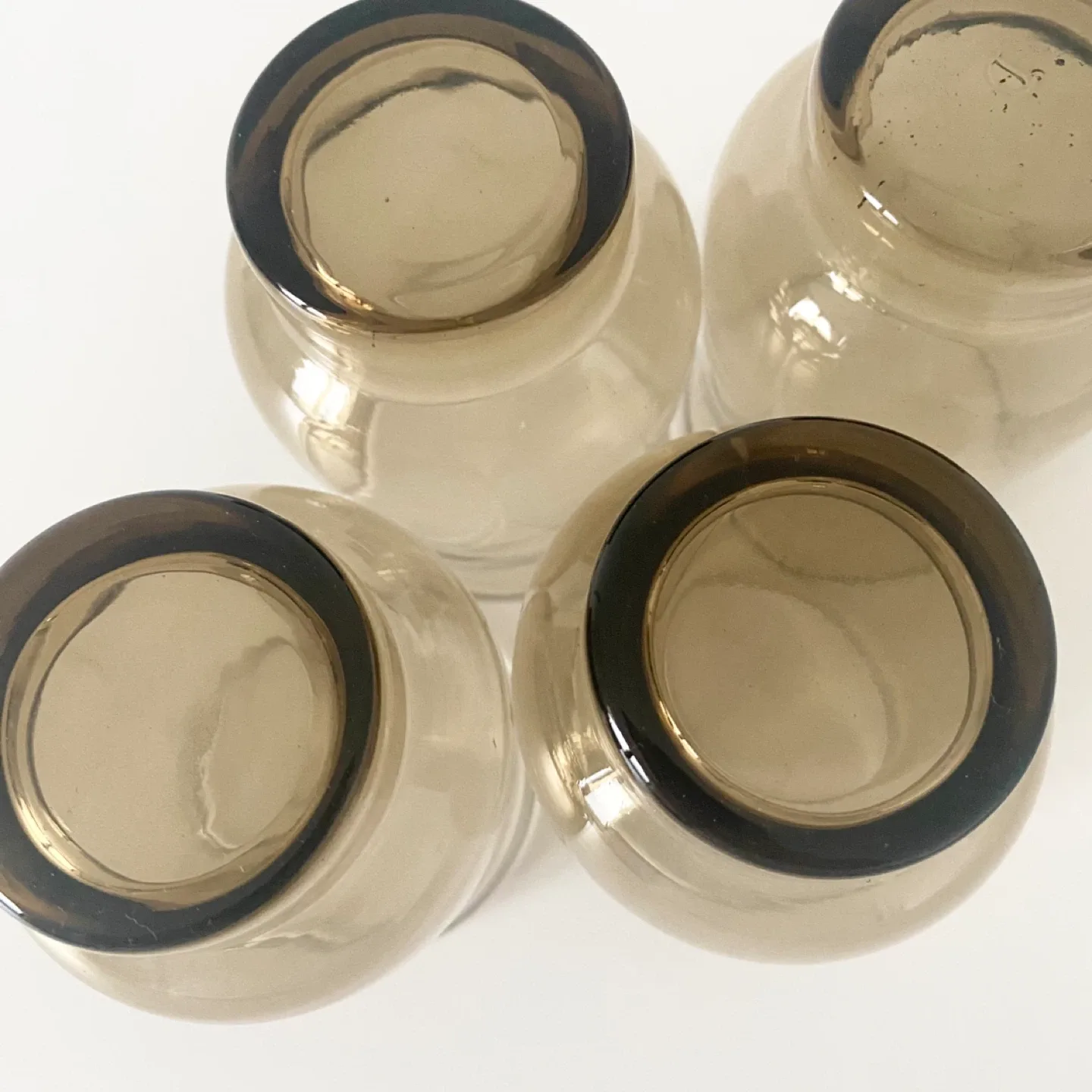 MCM Vintage Dominion Glass Tulip Shaped Smokey Glasses image indicator(5)