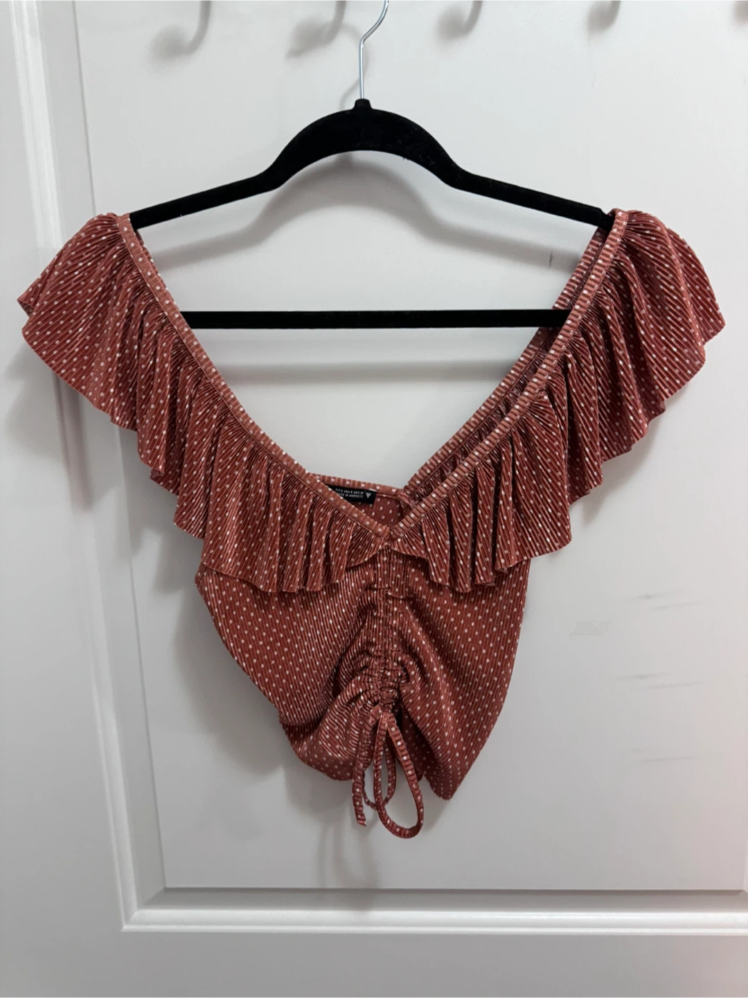 Zara Polka Dot Ruffle Top
