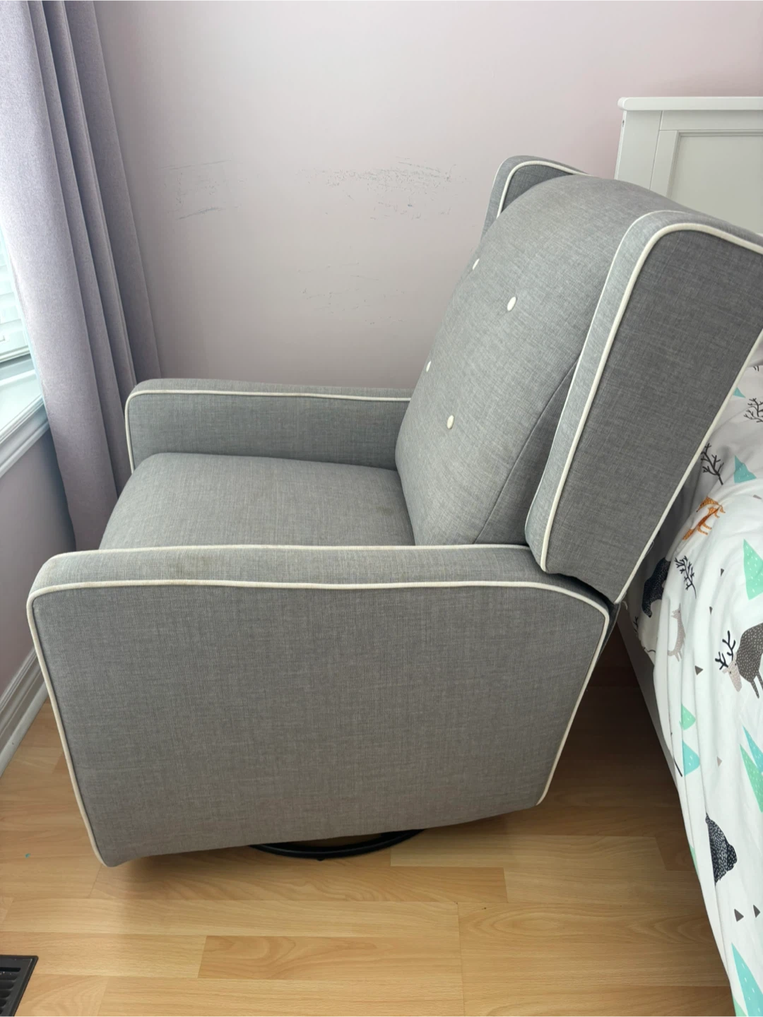 Grey Swivel Recliner Chair - photo 2