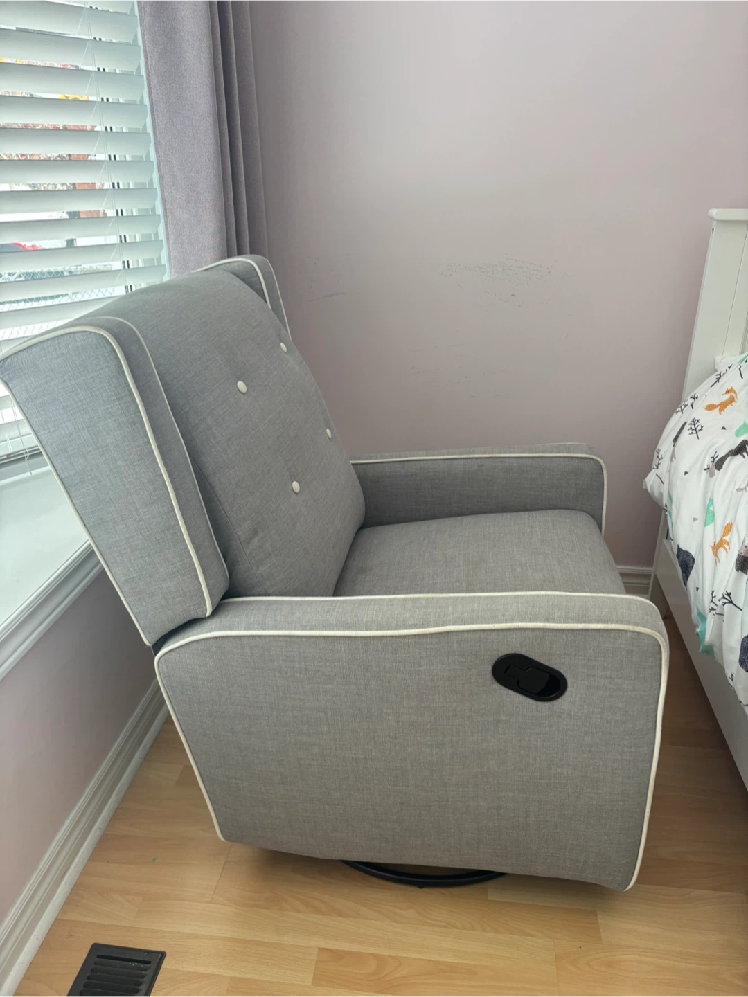 Grey Swivel Recliner Chair