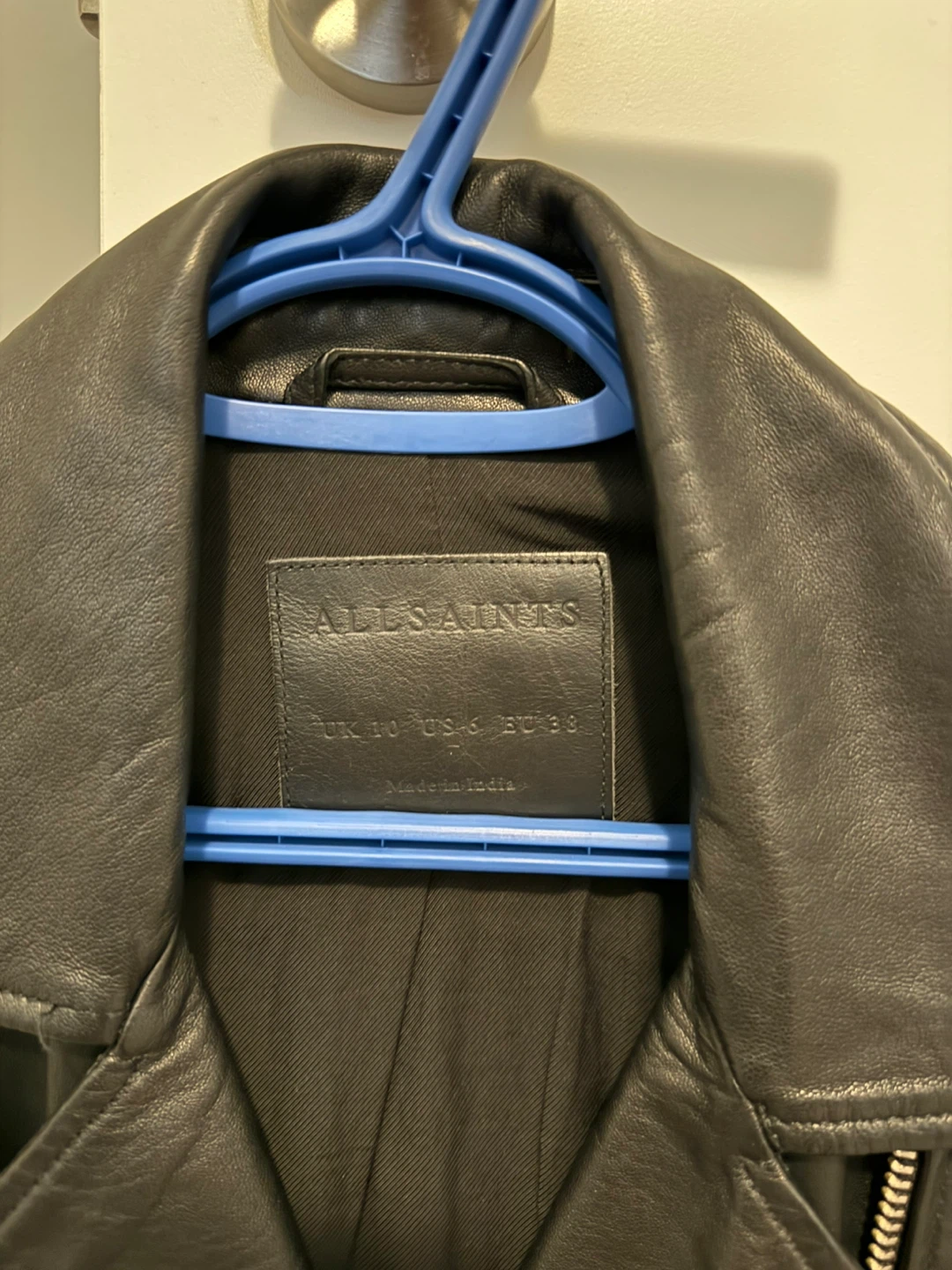 AllSaints Black Leather Biker Jacket - Size US 6 - photo 2