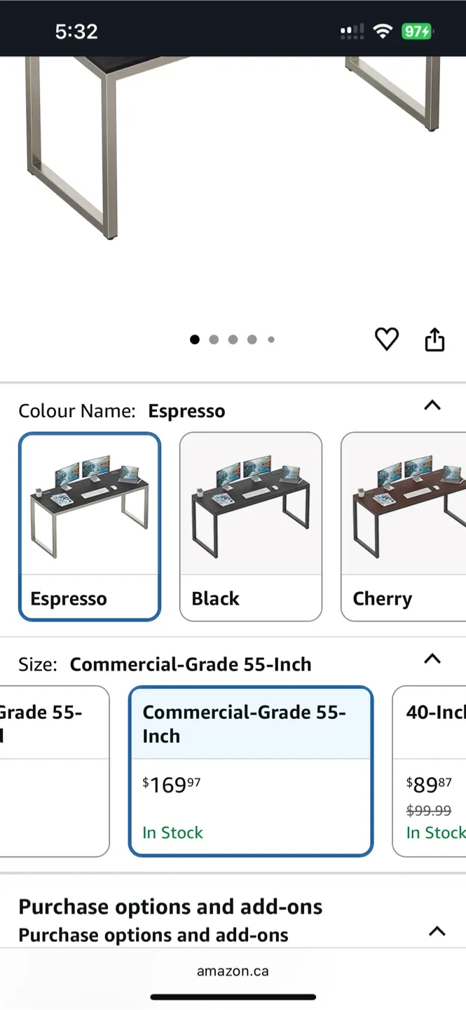SHW 55-Inch Commercial Grade Office Computer Desk image indicator(4)