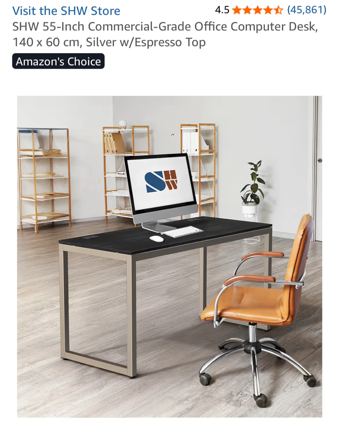 SHW 55-Inch Commercial Grade Office Computer Desk - photo 2