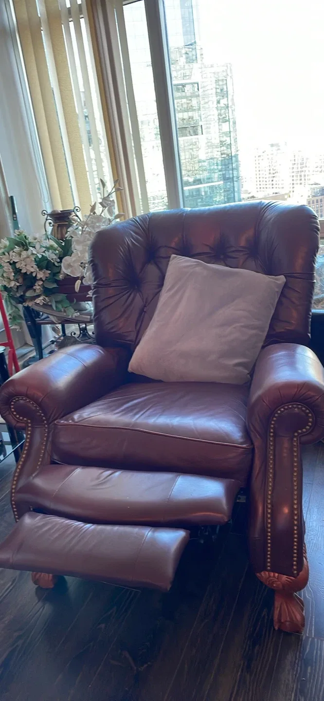 Leather recliner sofa Armchair - Brown image indicator(2)