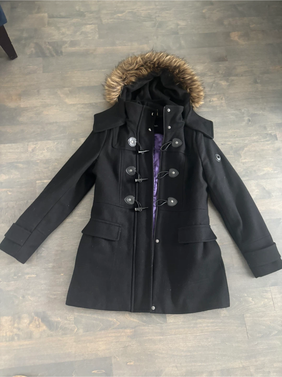 Women’s black Calvin Klein wool coat size 8