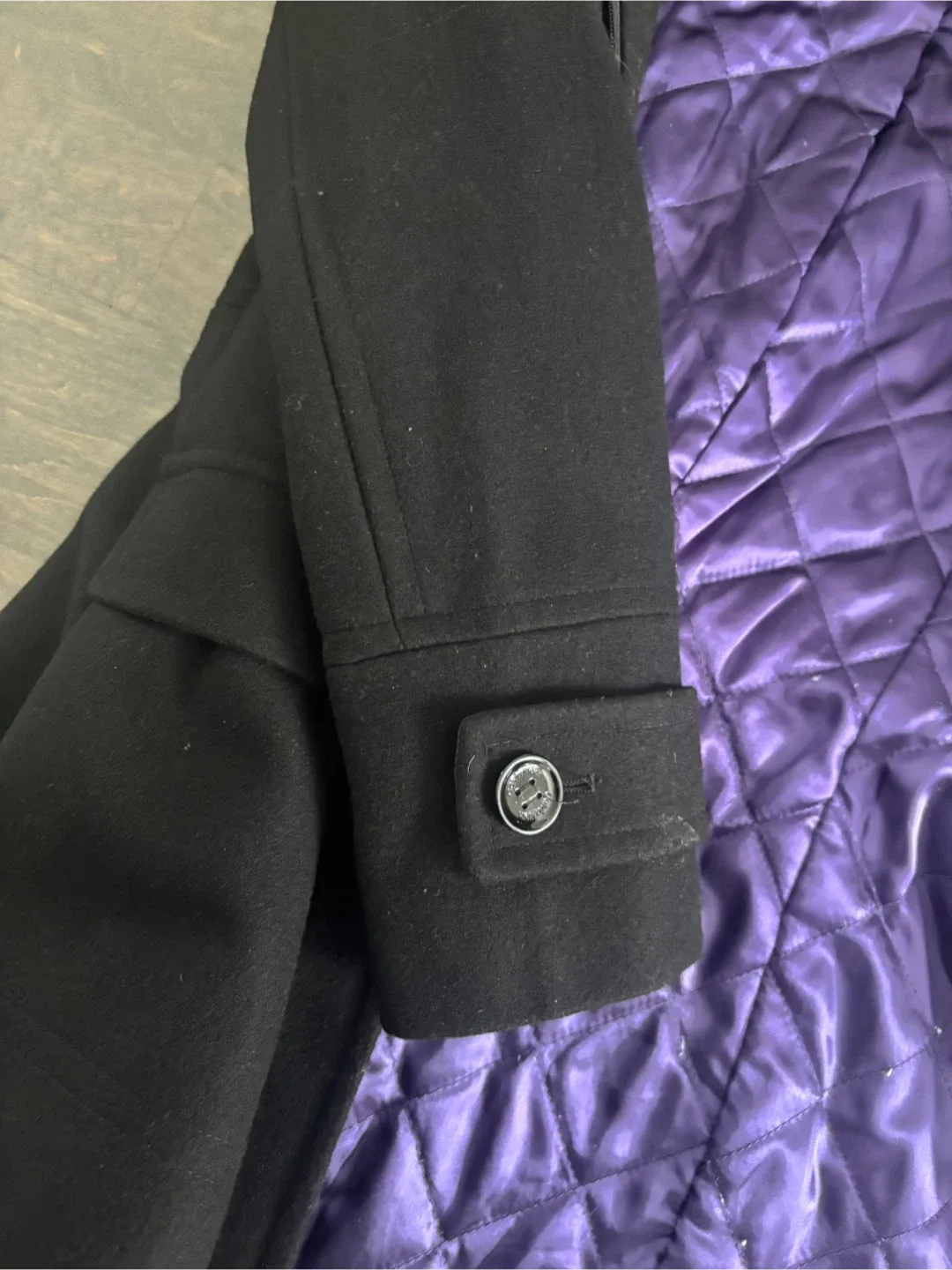 Women’s black Calvin Klein wool coat size 8 image indicator(4)
