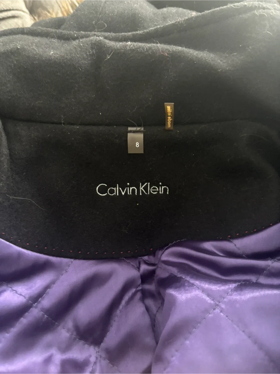 Women’s black Calvin Klein wool coat size 8 image indicator(7)