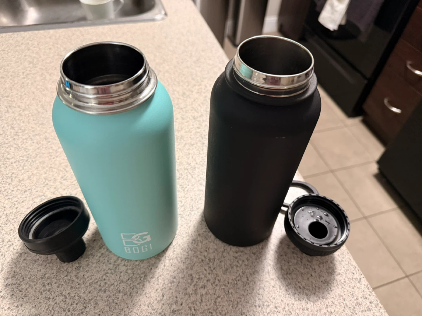 Set of 2 Stainless Steel Fitness Bottles – Plastic-Free