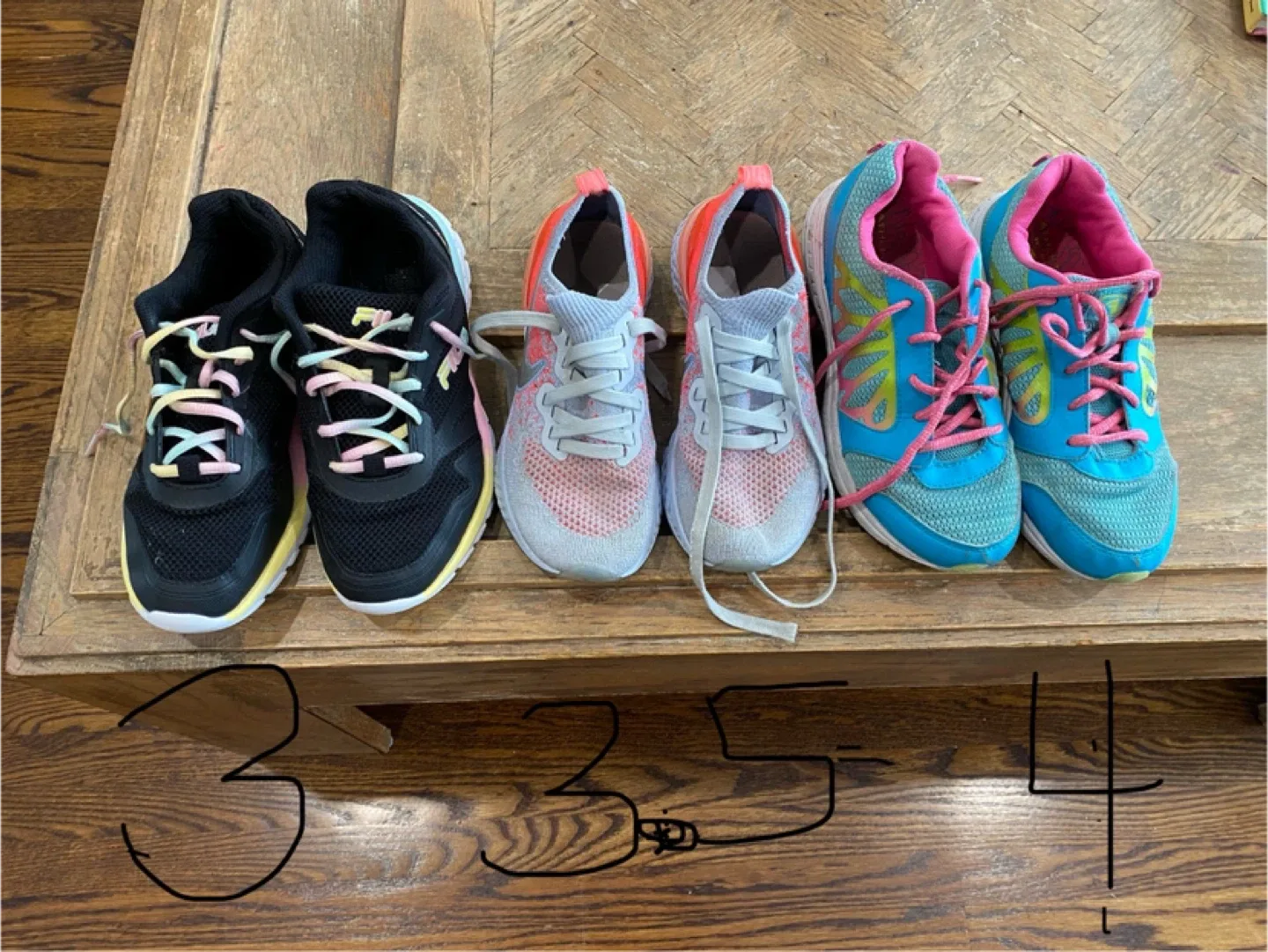 Lot of girls running shoes Size 3, 3.5, 4 thumbnail