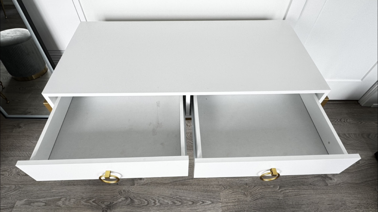 White & Gold Accent Desk - photo 4