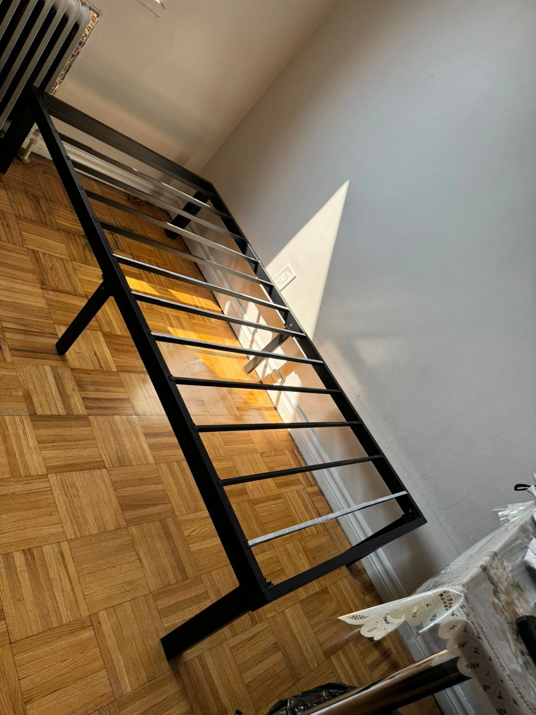 Black Metal Bed Frame and mattress - photo 2