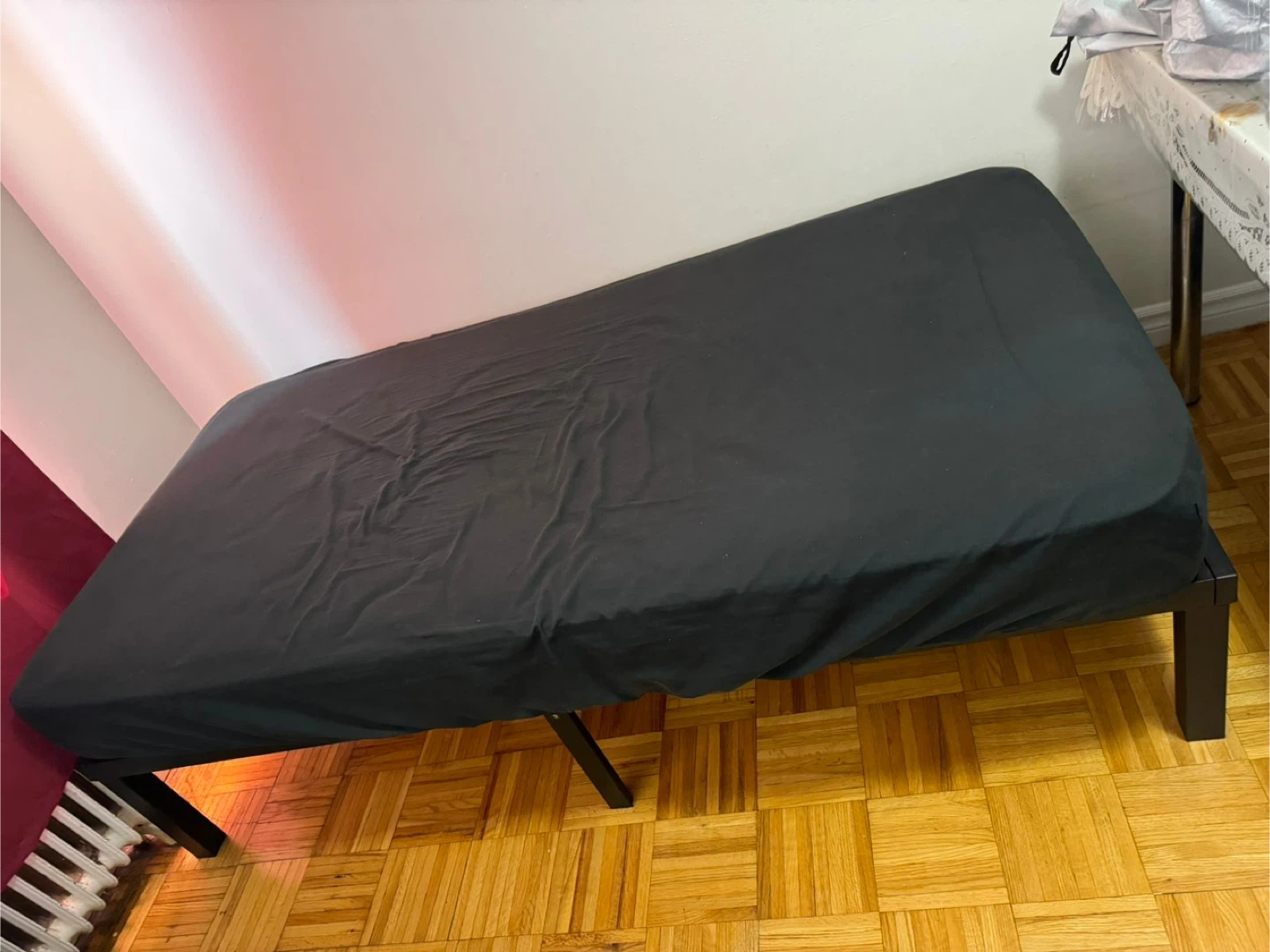 Black Metal Bed Frame and mattress