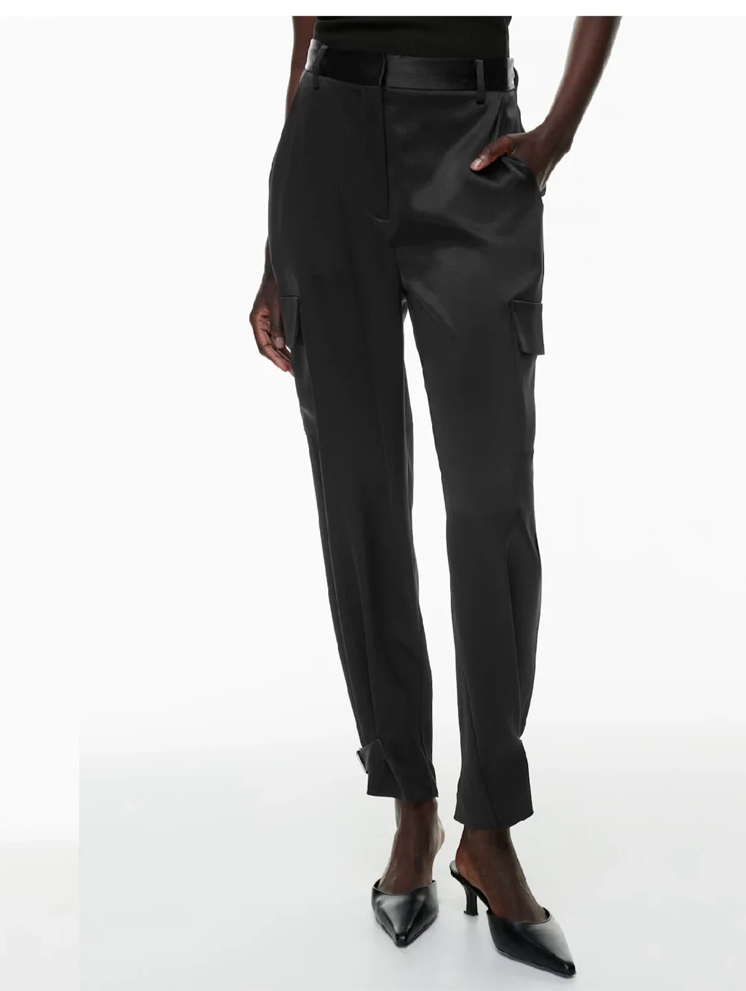 Aritzia Babaton Refine satin  Pant midnight navy. Size 10