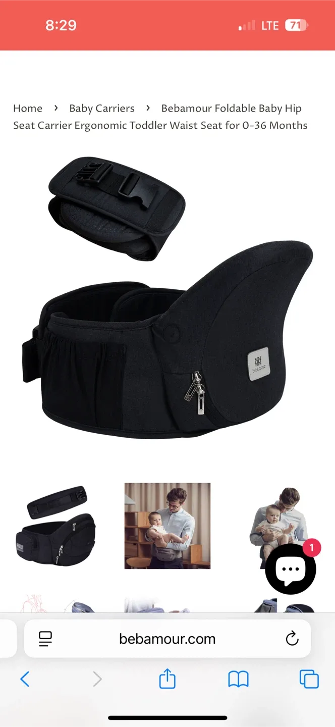 Bebamour: Foldable Baby Hip Seat Carrier (0-36 Months) — NWT image indicator(7)