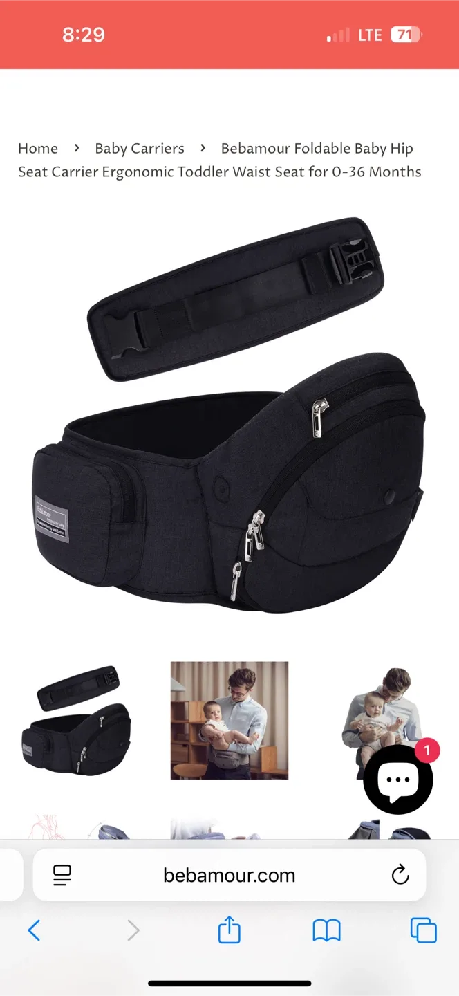 Bebamour: Foldable Baby Hip Seat Carrier (0-36 Months) — NWT image indicator(10)